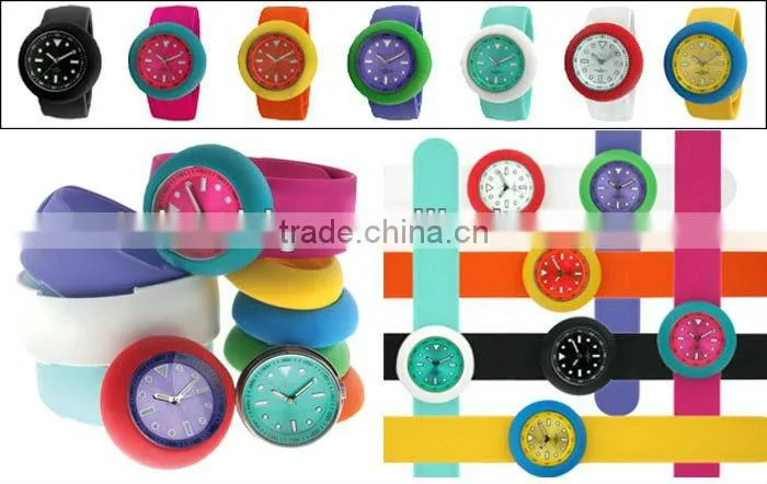 Fashion slap strap on watch for girls