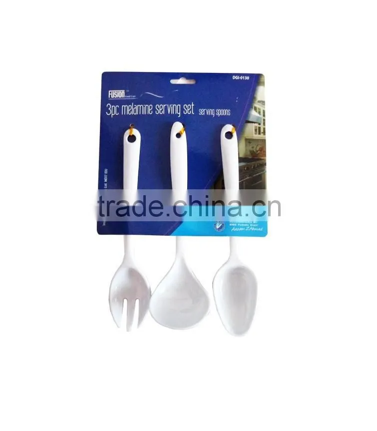 Hotel and restaurant use eco-friendly unbreakable melamine material solid white food serving spoon