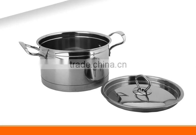 caitang stainless steel capsule bottom soup pot with glass lid/ kitchen cooking utensils sets