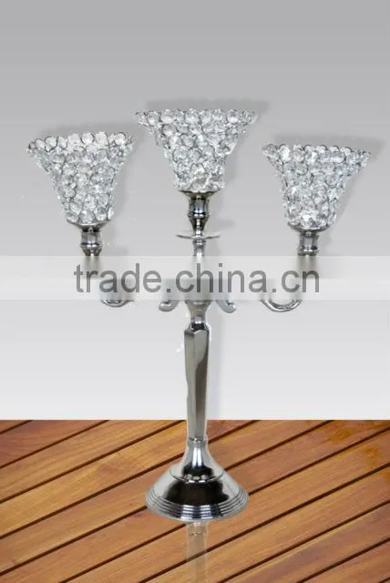 Cast Aluminium Crystal Candelabra, Candle stand, Candle holder, Candle light, Pillar Holder