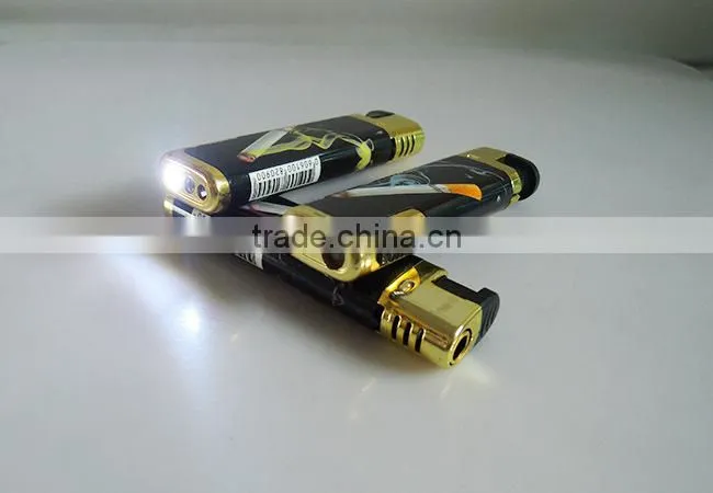 wholesale rechargeable electrionic windproof cigarette lighter with led and wrap paper