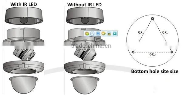 Indoor CCTV Vandalproof Dome AHD Camera 800TVL 720P Security Camera AHD