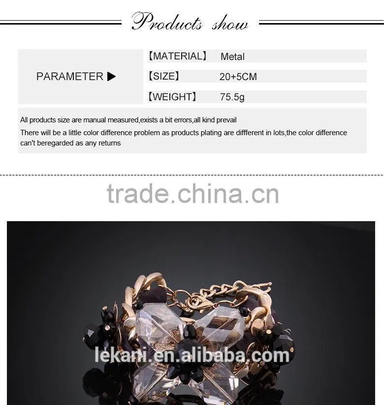 Handmade Chunky Resin Flower Gold Chain Fashion Charming Bangle Bracelet