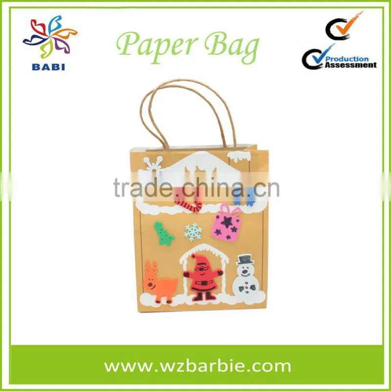 Customized Recyclable Christmas Gift Paper Bag With Logo Printed