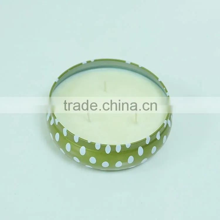 paraffin wax scented tin candle with metal lid