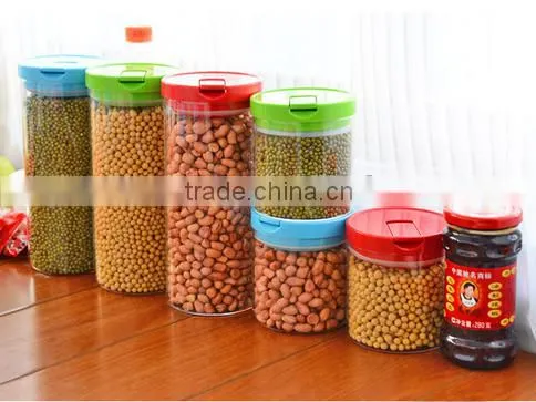 Glass jar for red green bean peanut household transparent sealed storage bottles with lid