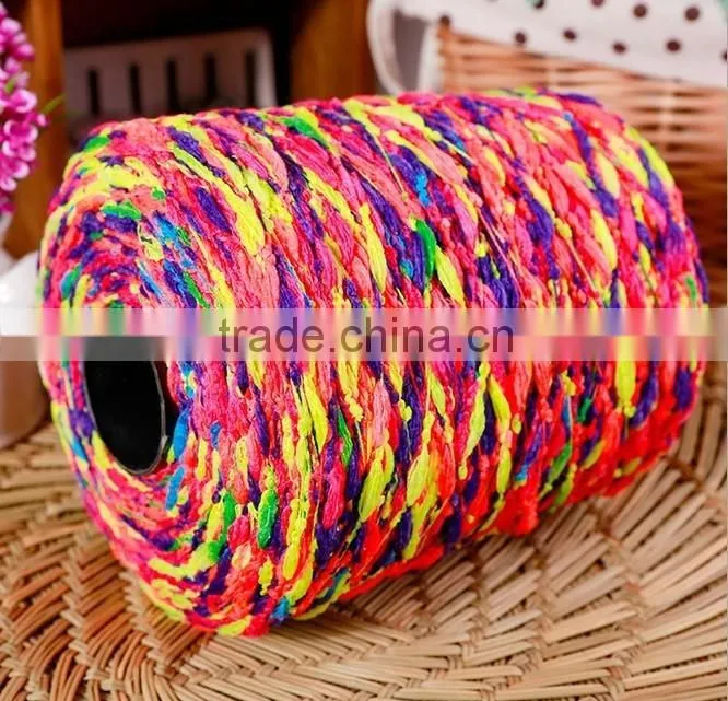 Colour polyester lantern fancy yarn on cone for hand knitting