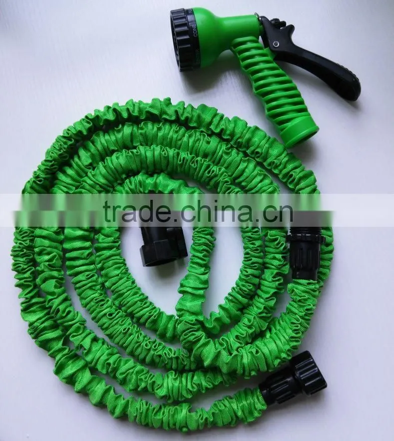 Triple layers expandable water hose 3layers brass fitting magic garden hose thread connector with valve flexible hose