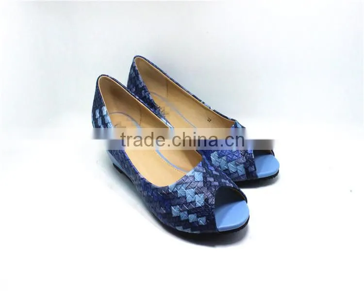 Multicolor wedges shoes 2014 ladies royal blue wedge heel shoes eva peeptoe sandals