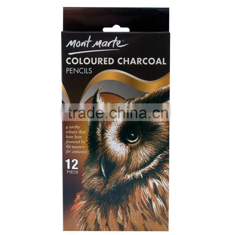 Mont Marte Coloured Charcoal Pencils 12pce