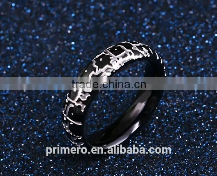 New Arrivals 2016 Stainless Steel Men's Rings Fancy Crack pattern Designs Gold Silver jewelry wholesale