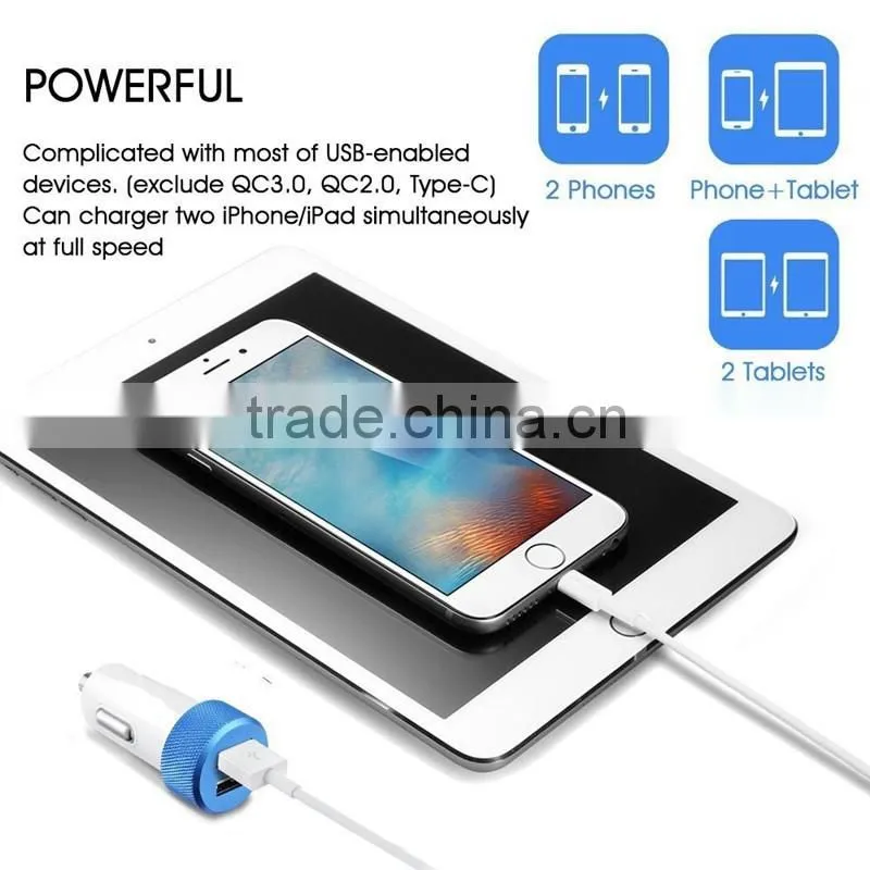 REYON 4.8A 2 port usb universal car charger 12-24V for Iphone,Samsung,HTC,iPAD etc.