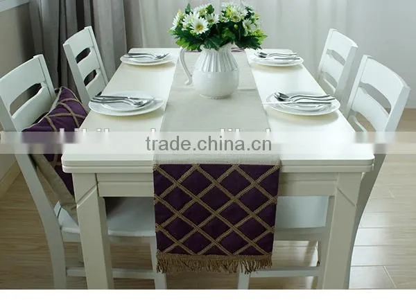 fake linen top quality long China Made Home Decorations brocade Table Runners