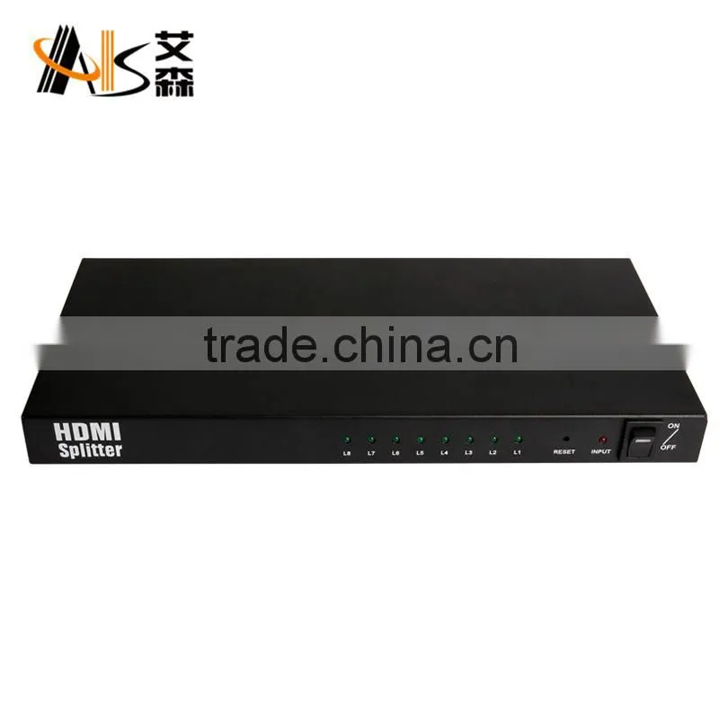 1.4v 3D 4kx2k 1x8 HDMI video and audio amplifier splitter