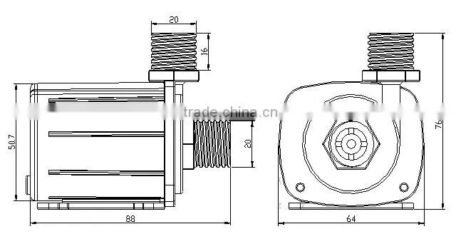 24V Inverter Water Pump, Brushless DC Pump Submersible 1200L/H