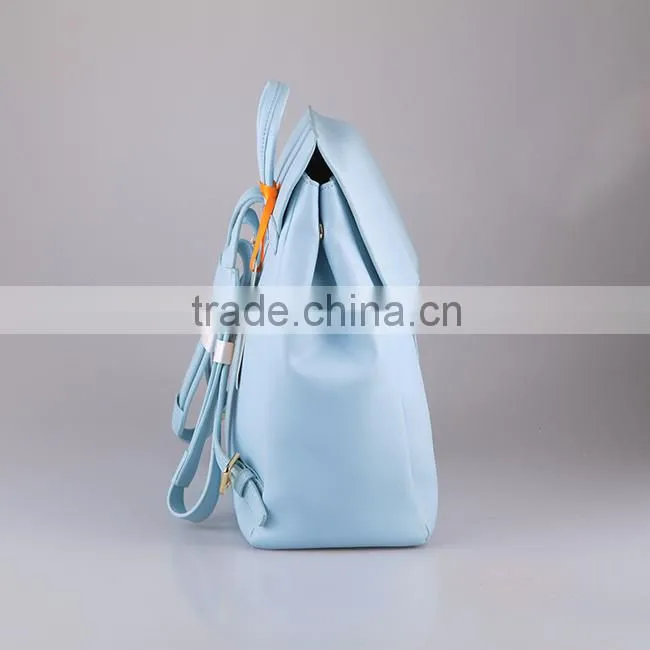 4574 2016 factory price fashion blue leather backpack la moda mochila azul
