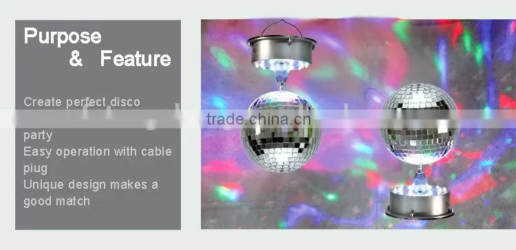 LED rotating table style mirror ball