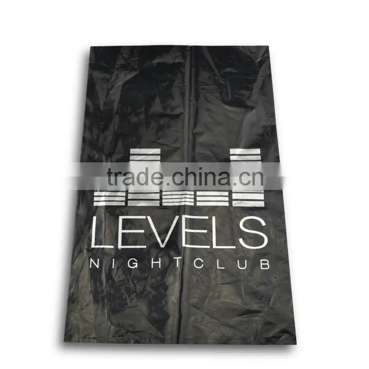 shock resistant PE black garbage packing bag , rubbish bag with custom logo