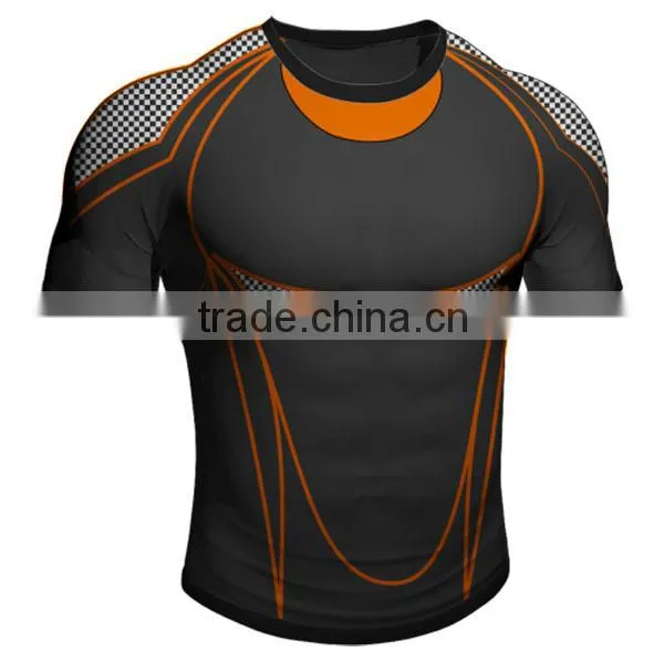 Custom sublimated rugby jersey stripe design polyester spandex fabric