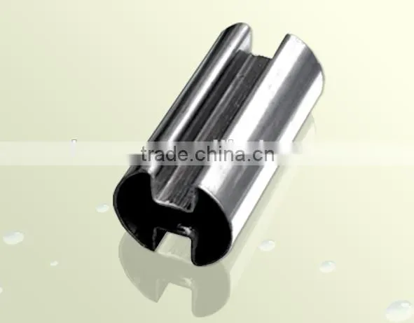 stair railing stainless steel slotted tube for 16mm glass