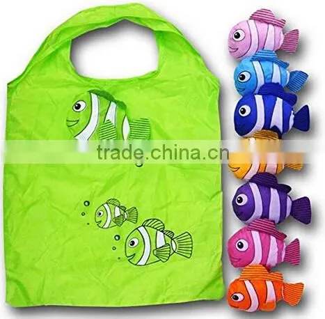 Reusable tote fish shape portable durable foldable shopping bag