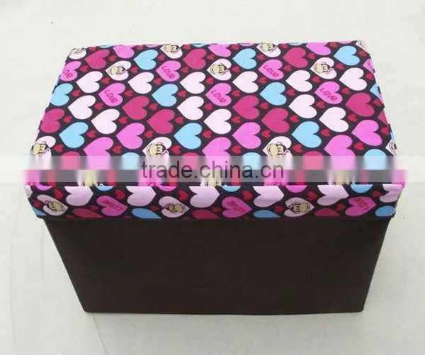 Promotional Foldable Square Fabric Storage Organizer Stool