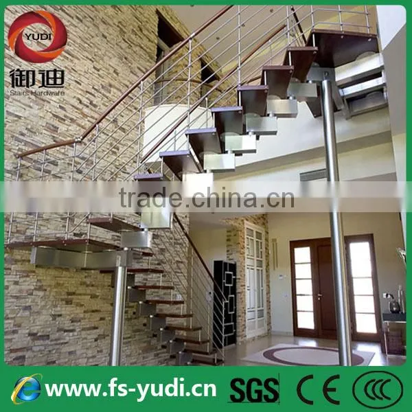 Stainless steel wooden stairs