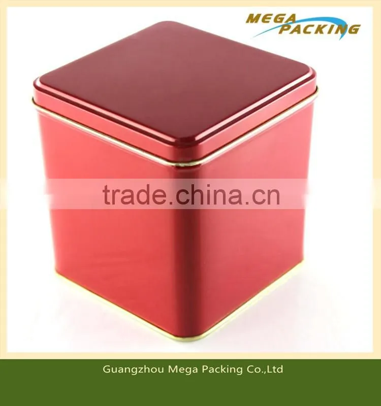 Fashion Red Color Wedding Gift Metal Rectangle Tin Box