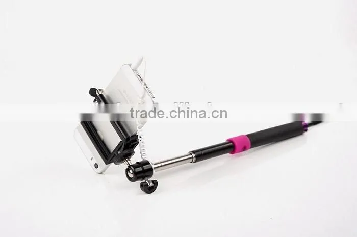 Charge-Free Audio Cable Controlled Monopod Selfie Stick for iOS and Android Smart Phones