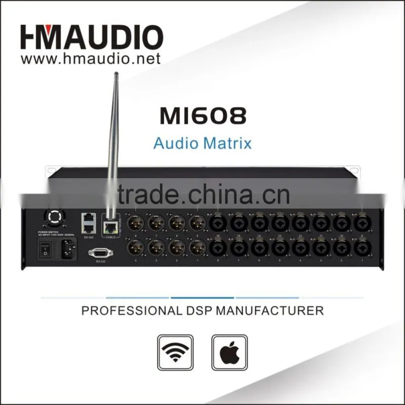 Audio Matrix With 16*8 audio matrix adjustment and distribution M1608