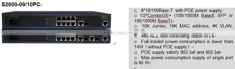 GCOM S2600 Series 4 port POE Switch