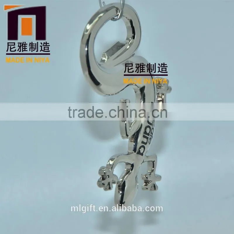 High quality gecko shape metal beer bottle opener keychain