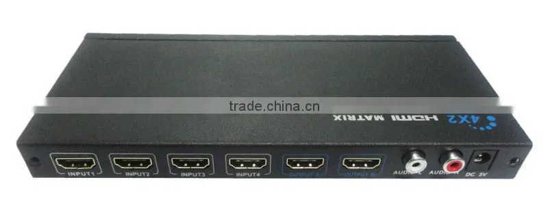 Newest HDMI 4x2 Matrix with 3D function by cat5e/6