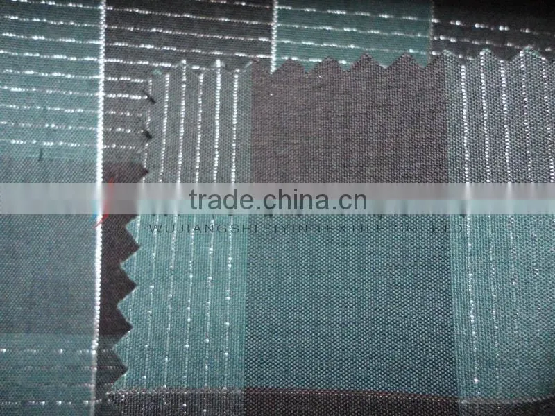 Yarn Dyed Green Check Flashy Yarn Fabric