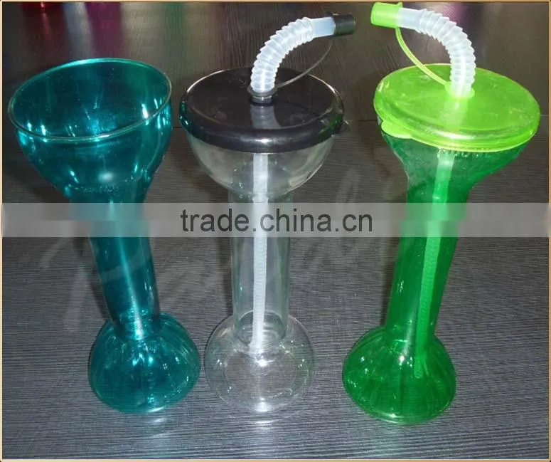 Wholesale party custom printing plastic drinking yard beer glass