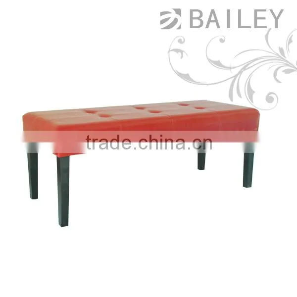 TOP Sale!!!Faux leather modern long bench with eight buttons on the top