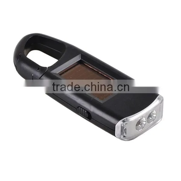 Solar Power Personalized LED Keychain Flashlight for Promotion