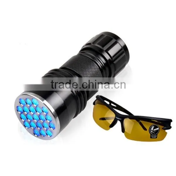 21 LED Light Source And Emergency,Tool Light Usage New Aluminum Violet Light Blacklight Torch Lamp 21 LED UV Flashlight