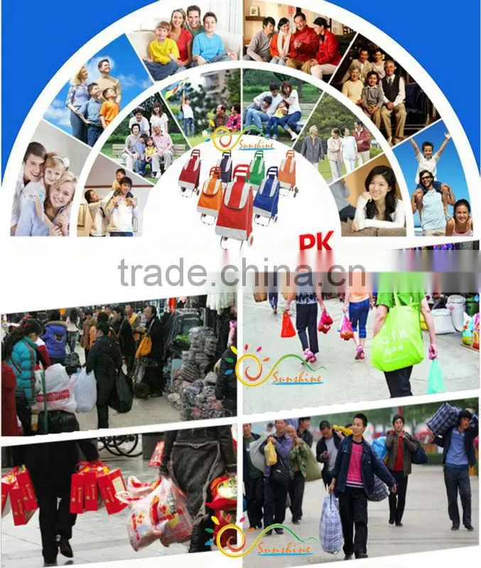 Foldable shopping trolley cart large capacity vegetable shopping trolley bag