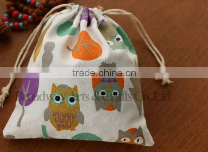 Promotion Canvas Fabric Drawstring Bag with Custom Logo
