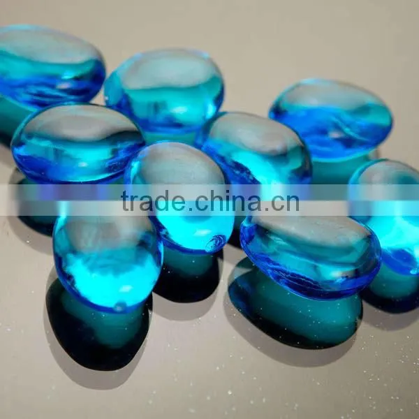 Colorful Wholesale Pebble Shaped Glass Gem Wishing Stones