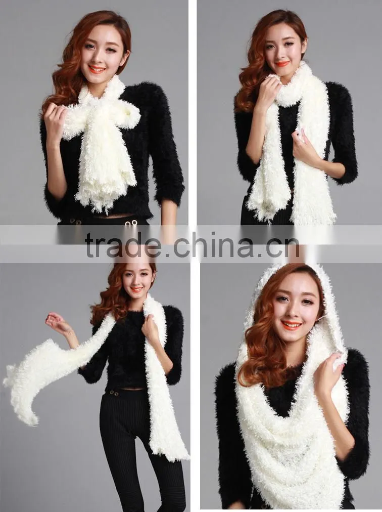 Top Trendy Women Winter Charcoal Fiber Soft Magic Scarf Woolly Knit Scarf Shawl Wrap