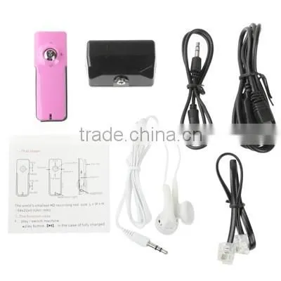 Telephone Recording Adaptor MP3 Digital Voice Recorder with Clip