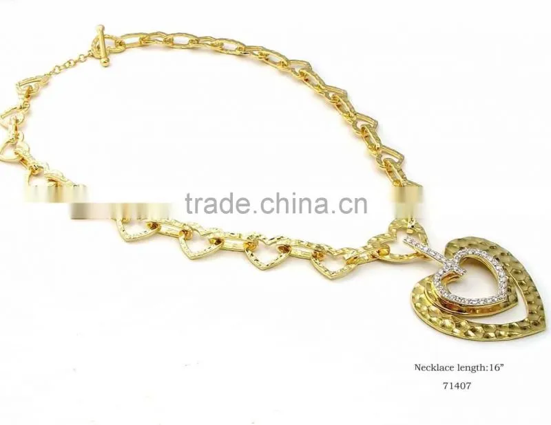 Plated gold heart necklaces