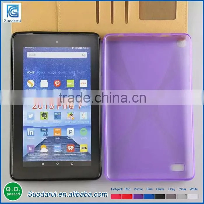 X line Tpu case for Amazon 2015 fire 7 flexible soft gel tablet case Mix color