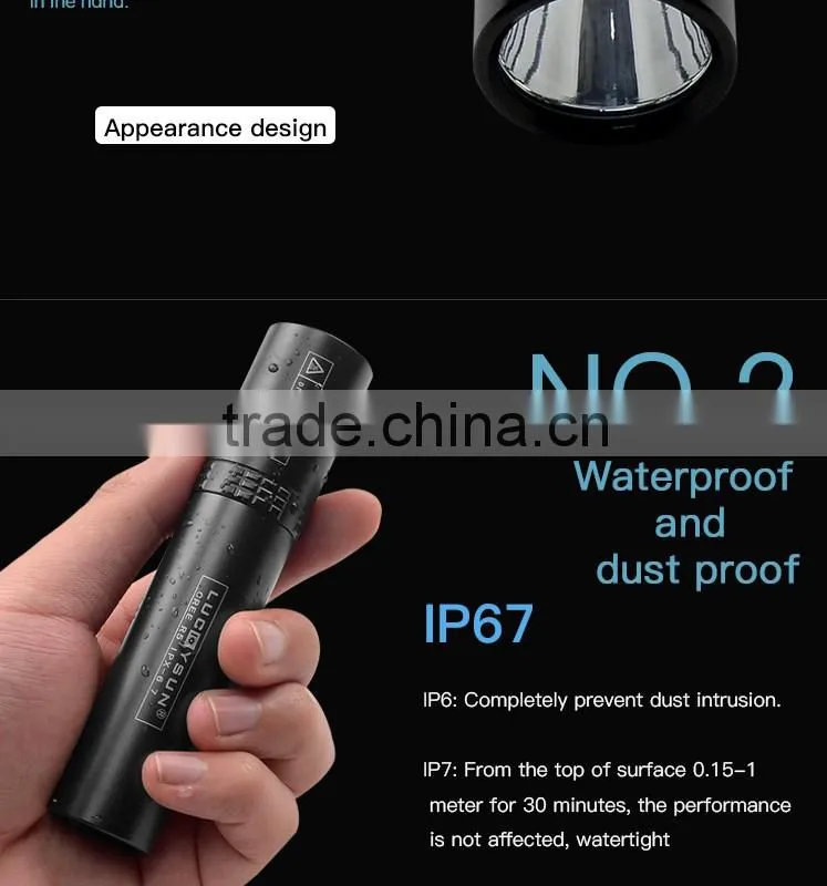 Exclusive Design Portable torch lights CREE5 493LM Waterproof LED Flashlight with 6 Modes