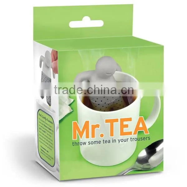 Mr.Tea Infuser Silicone Loose Tea Leaf Strainer Herbal Spice Filter Diffuser