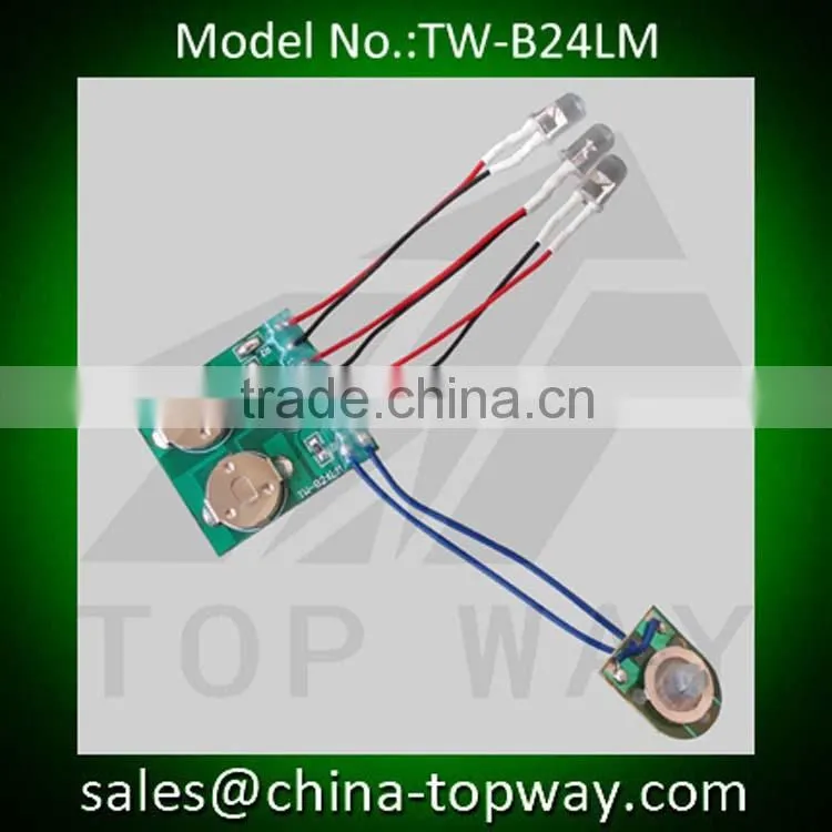 Button cell power flashing led module