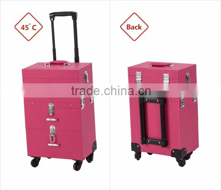 2015 Hot Recommend Pink Pvc Rolling Nail Polish Package Case