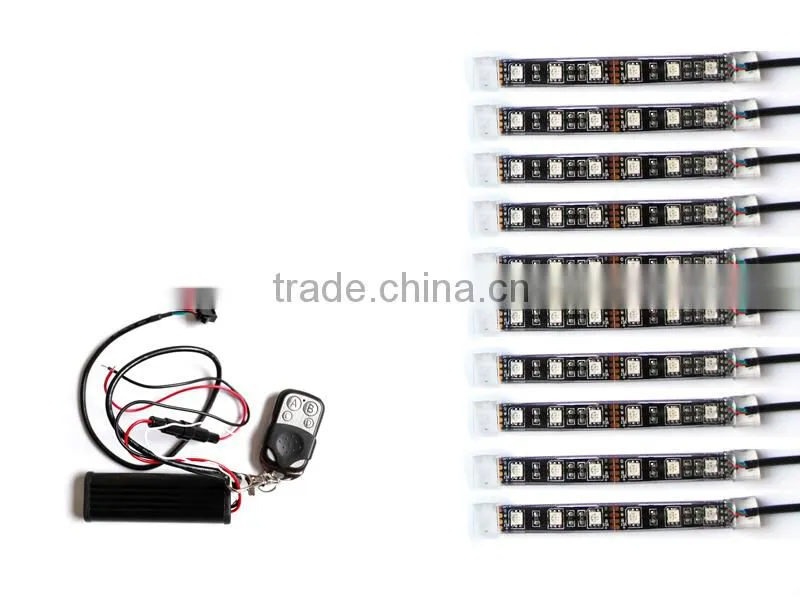 Customized 6-12pc Motorcycle Led Lighting Kit with FCC RF RGB LED Remote Controller, Hot sale in USA